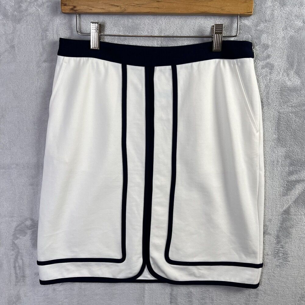 J. Mclaughlin Marf Skirt Mini Women's 4 NWT White Navy Preppy Summer Solidโ
